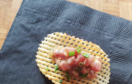 Calgary Restaurant Melo Duncan Ly beef tartar gaufrette