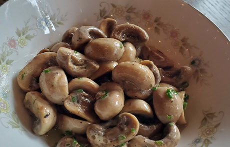 Calgary Restaurant Melo French Duncan Ly mushrooms button sherry thyme oil