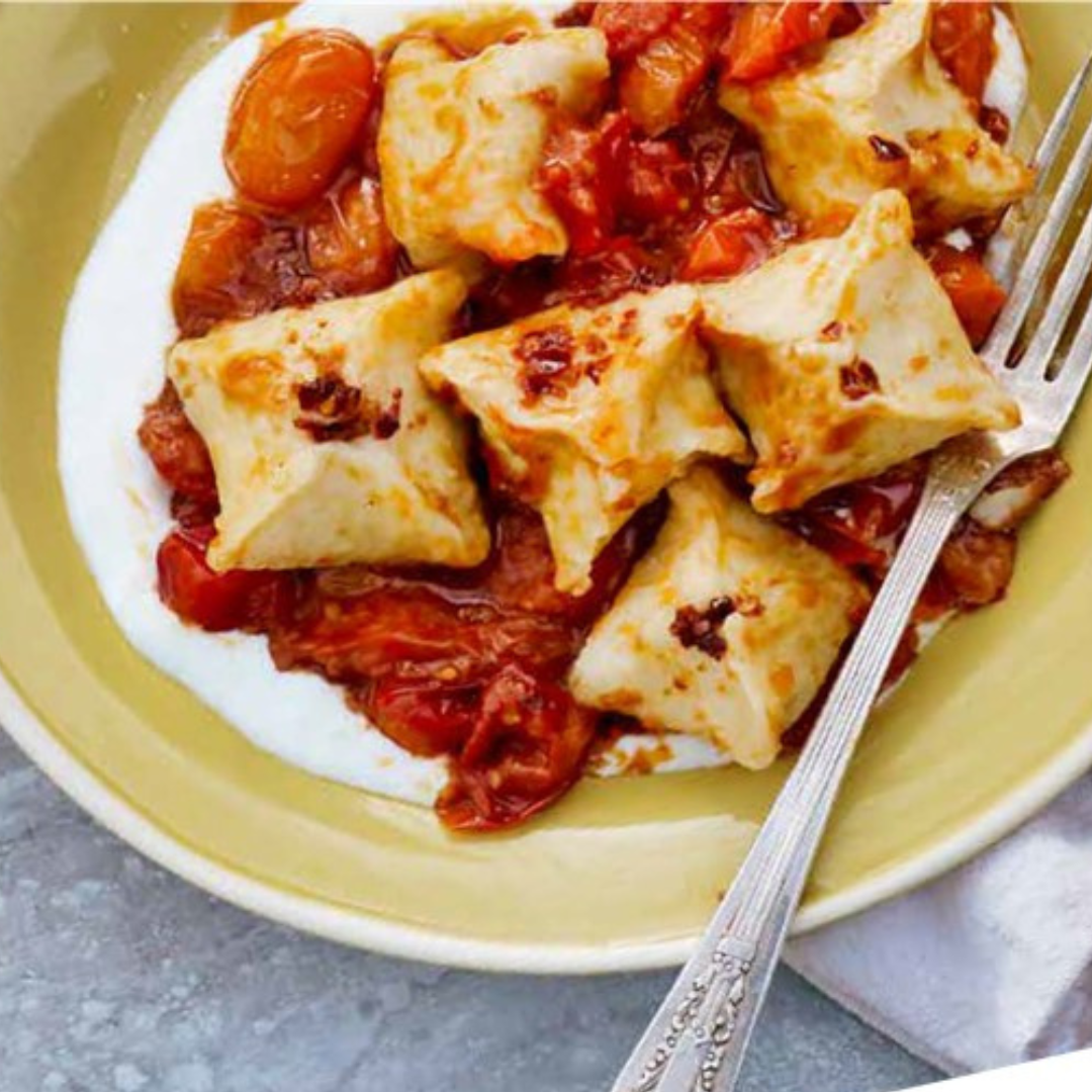 Manti with Garlicky Yogurt and Tomatoes