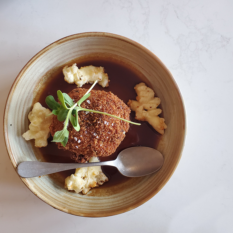 Farm and Fire restaurant Banff poutine croquette