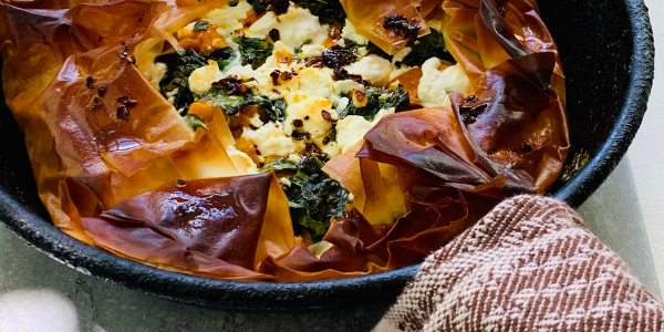 Roasted Squash and Greens Pie