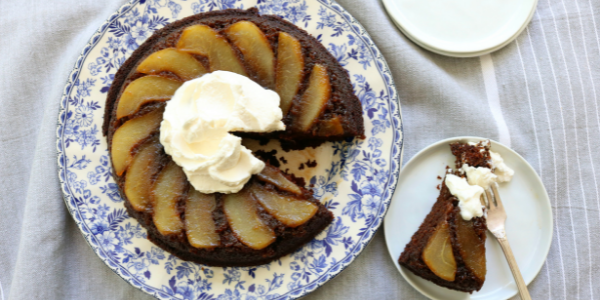 upside down pear gingerbraed