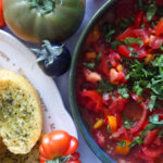 bruschetta, baguette, basil, Italian, appetizer