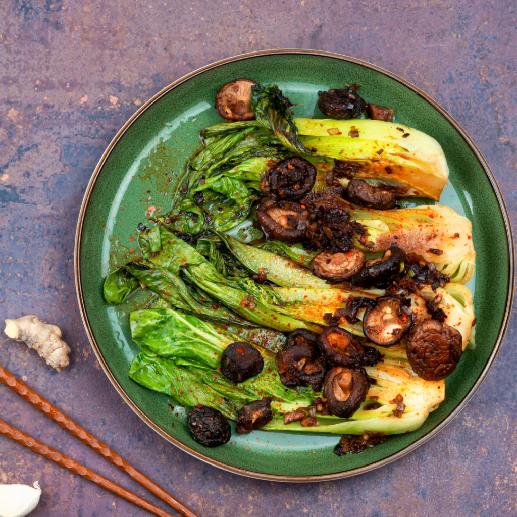 Asian greens cooked Asian greens cooked