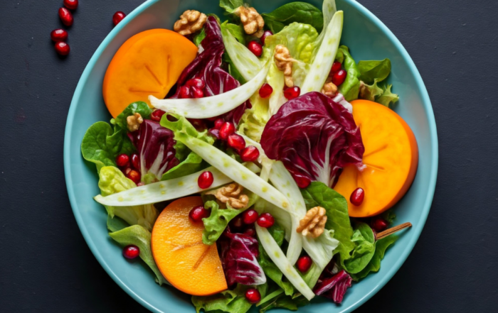 Persimmon and Fennel Salad with Pomegranate Seeds