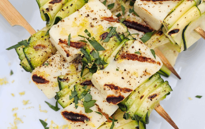 Zucchini and Haloumi Skewers