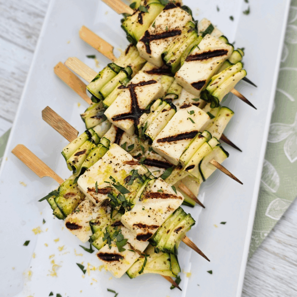 Zucchini and Haloumi Skewers Zucchini and Haloumi Skewers