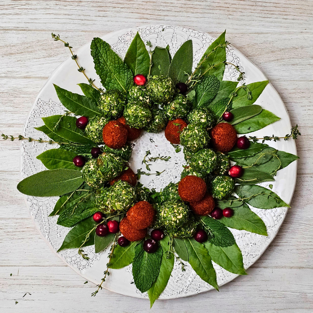 mini cheese ball wreath