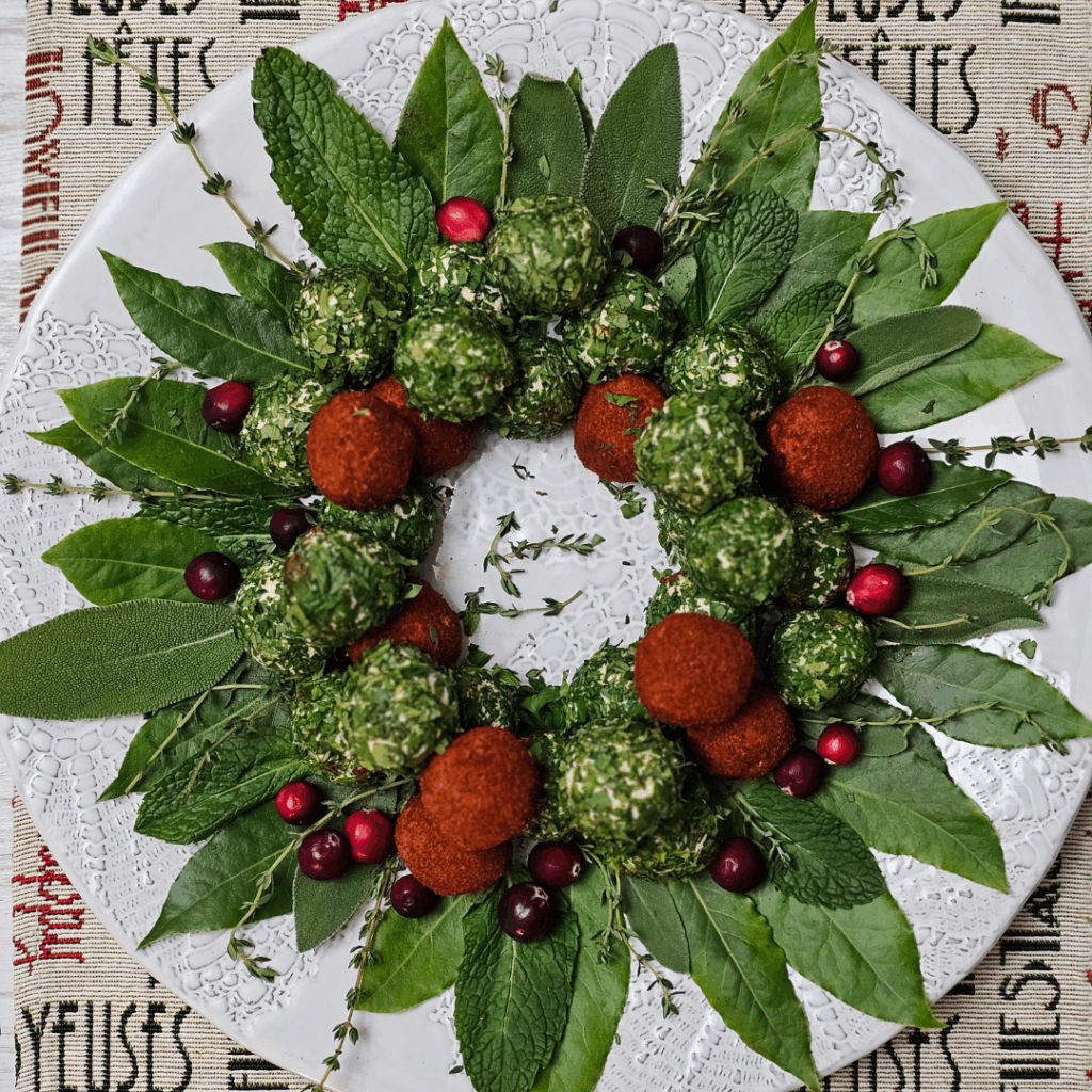 mini cheese ball wreath