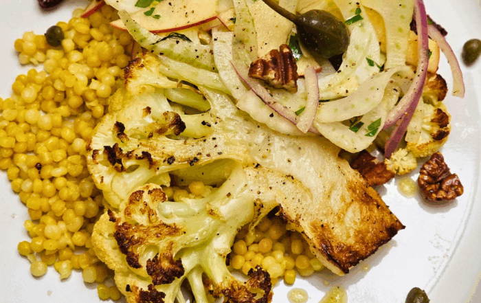 Roasted Cauliflower Steaks with Winter Slaw