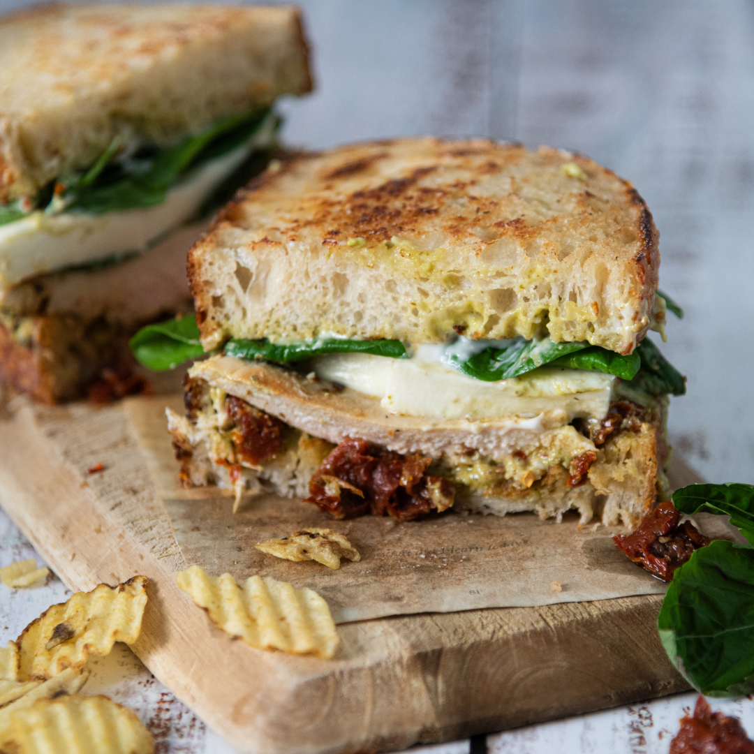 Tuscan Sandwich with Pan Seared Chicken & Pesto Mayonnaise