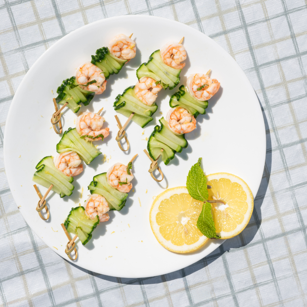 lemon and mint shrimp skewers lemon and mint shrimp skewers