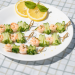 lemon and mint shrimp skewers