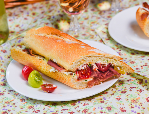 Ricotta, Prosciutto and Cherry Tomato Baguette